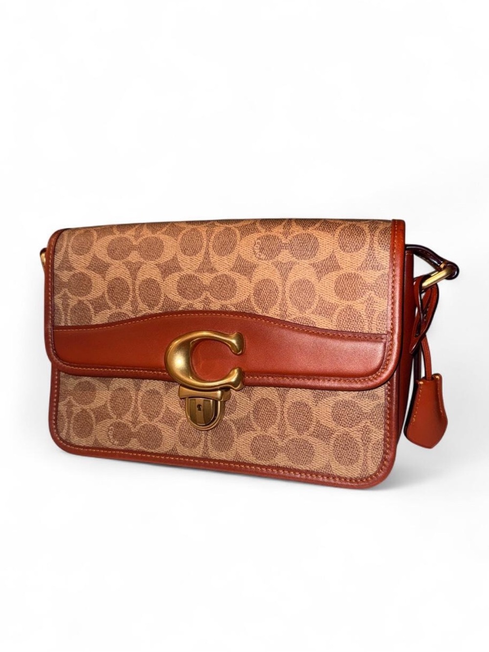 ♥️HARD-TO-FIND♥️ COACH~Studio Shoulder Crossbody Signature Canvas(Tan/Rust/Gold)